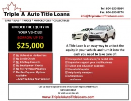 Triple A Auto Title Loans, Vancouver